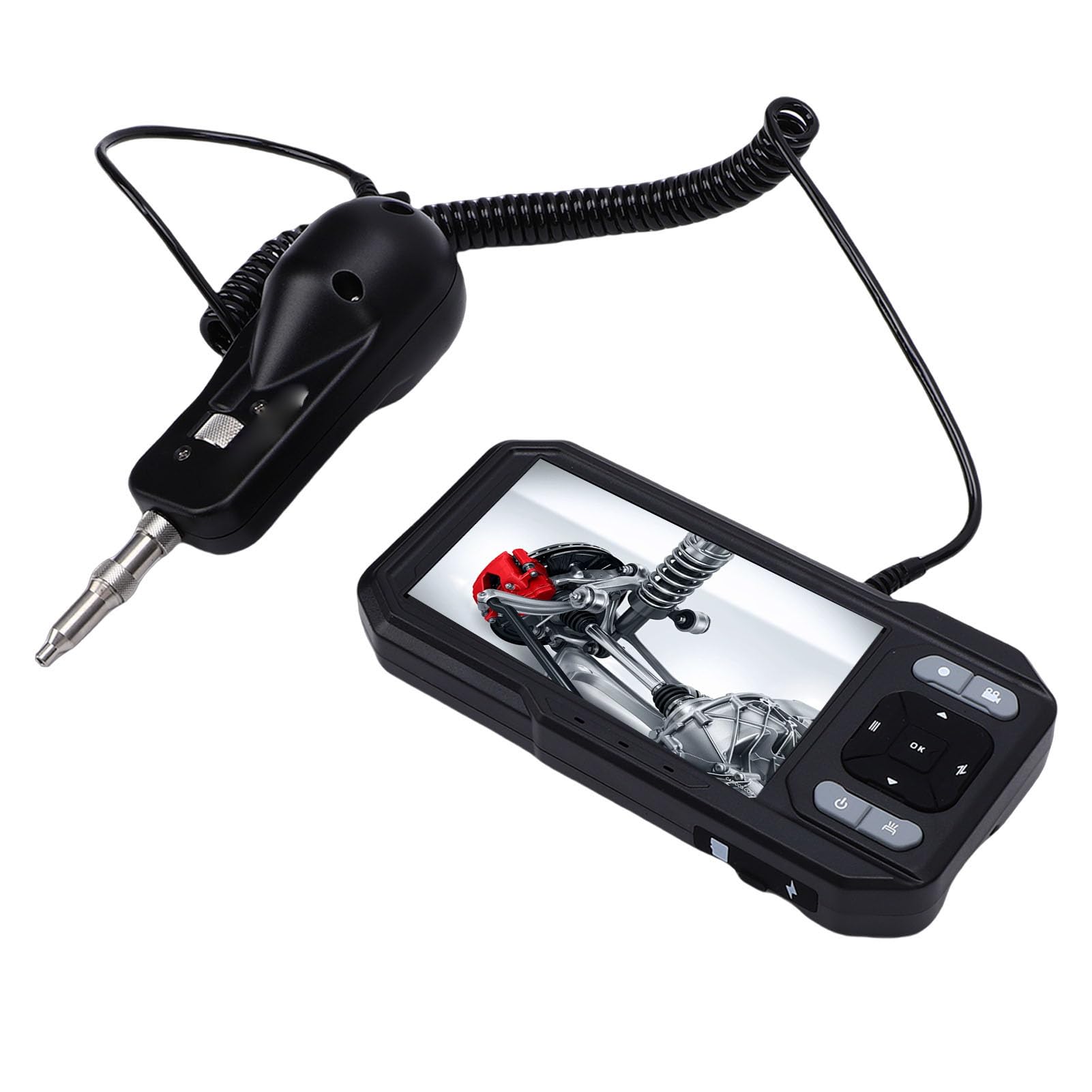 ASHATA Microscopio de Fibra óptica, Sonda de Vídeo de Alta Definición 400X para Detección de Caras de Extremo de Fibra, Pantalla LED de 4,5", Diseño Fácil de Usar