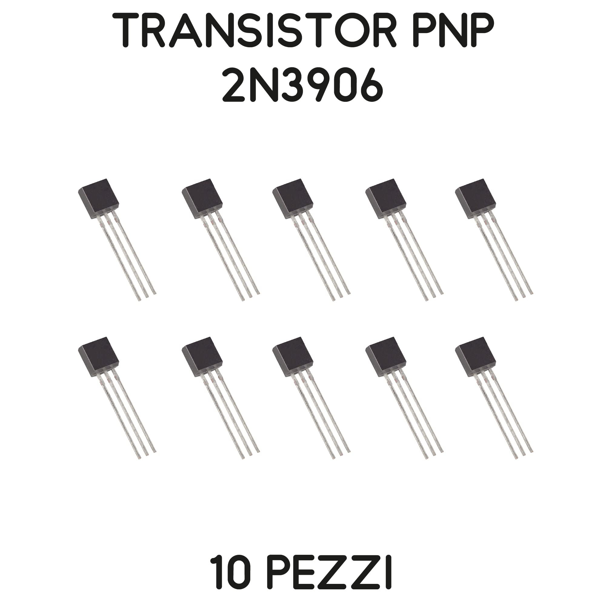 Kit di 10 transistor PNP 2N3906 40V 200mA