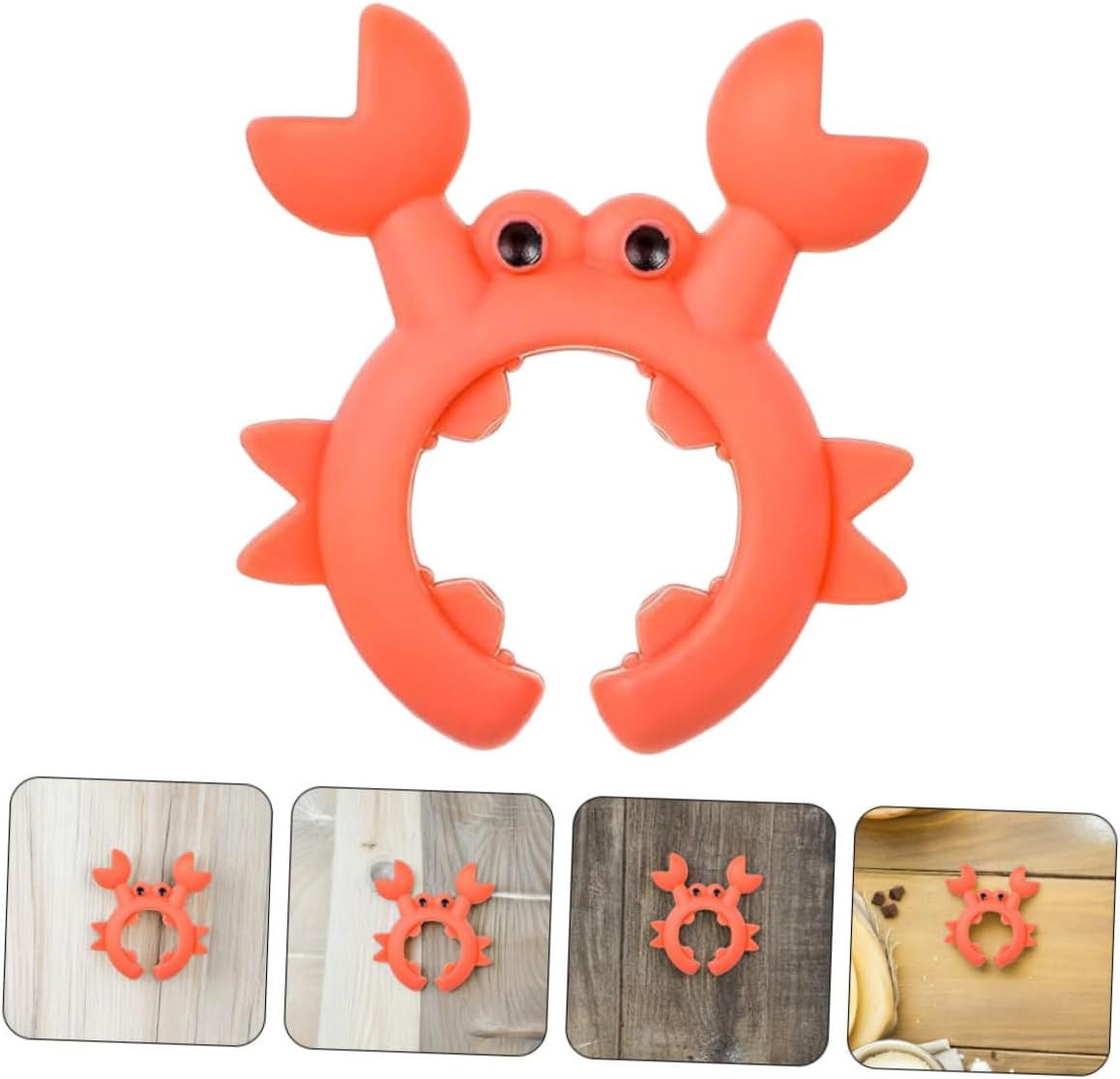 4pcs Crab-shaped Silicone Spoon Holder and Spatula Rack, Anti-scald Cooking Utensil Stand for Kitchen Countertop, Multifunctional Cutlery Drainer and Pot Spoon Rest, Red