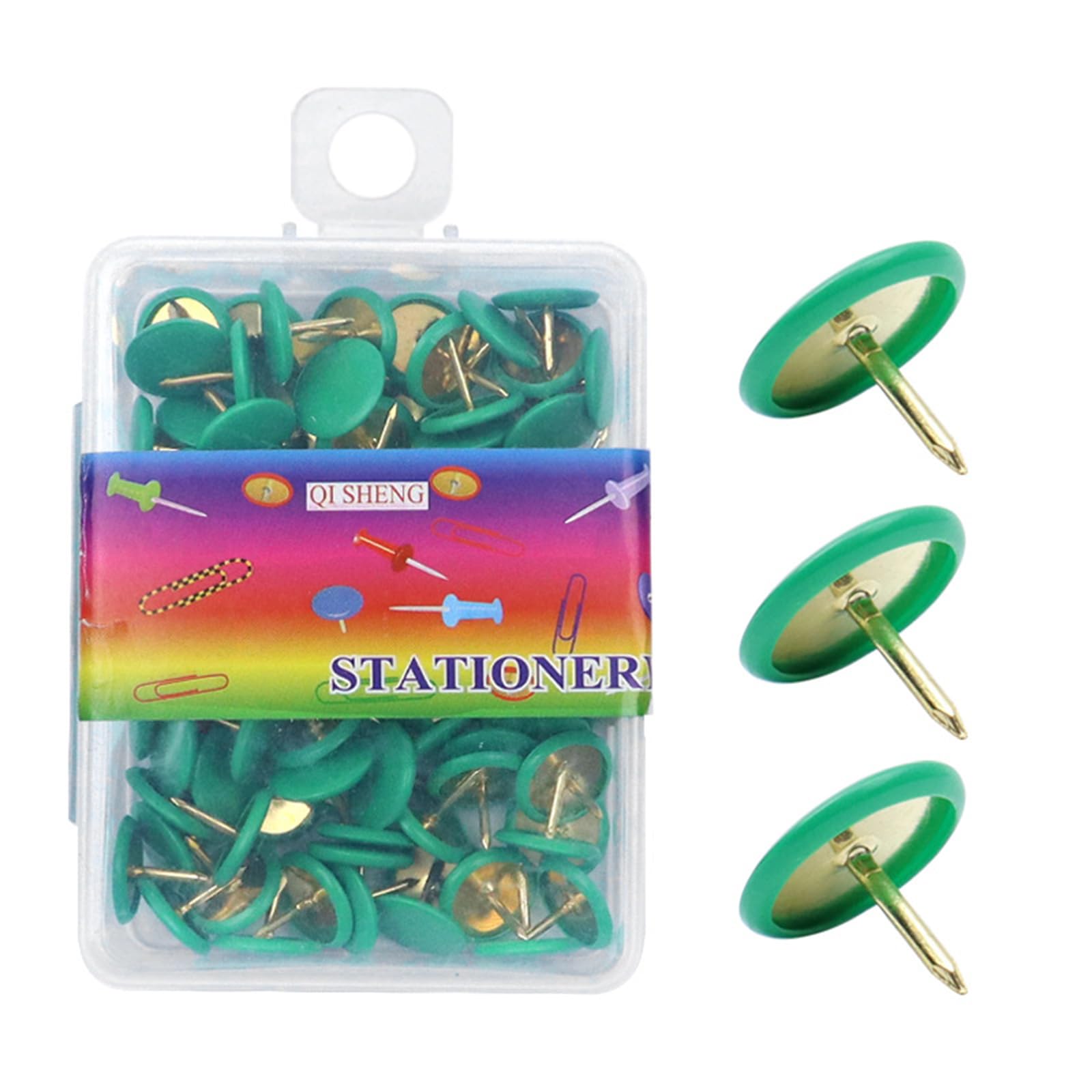 200Pcs Plated Push Pins Metal Thumbtacks Flat Head Cork Notice Board Thumb Tacks for Bulletin Board Metal