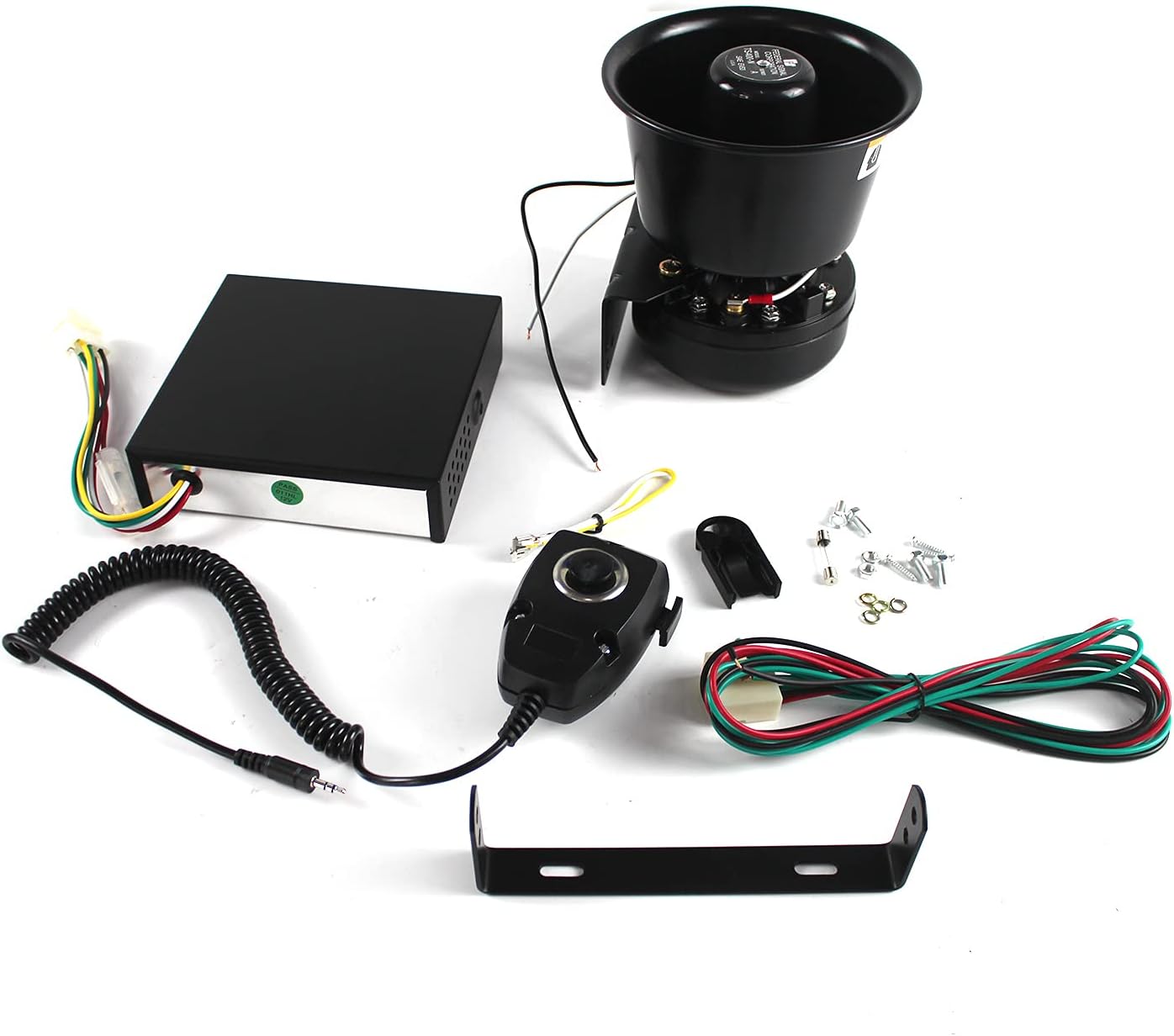 400W DC12V 9 Sound Loud Car Warning Alarm Police Fire Horn Speaker System + Mic