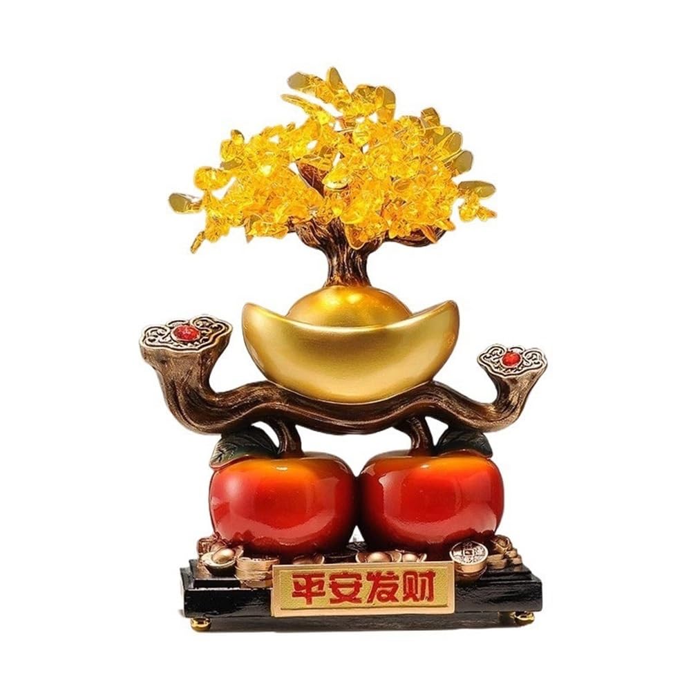Money Tree Feng Shui Money Crystal Tree, for Living Room Wealth Fortune Luck Ruyi Decoration Crystal Tree