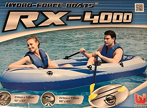 223 x 110 cm Bestway, Gommone Hydro Force RX 4000 Raft, Blu (Blau/Hellblau), 223 x 110 cm