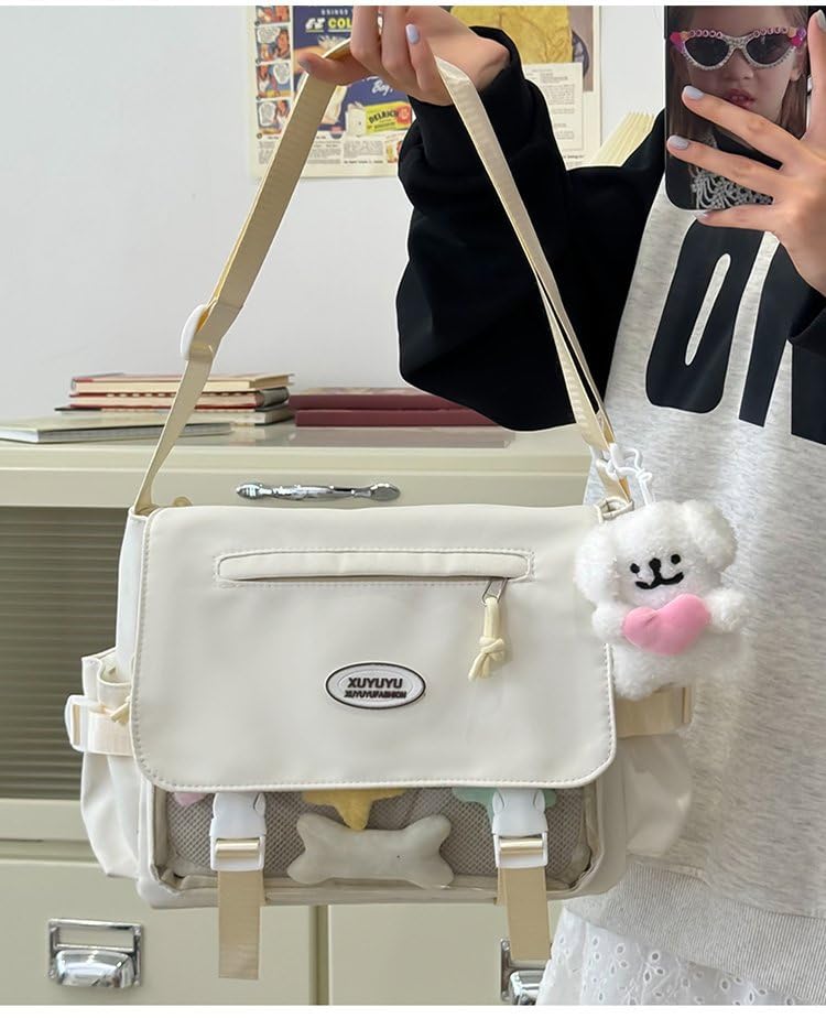 Cute Medium Messenger Bag, Casual Crossbody Bag for Women Aesthetic Bag Ita Bag Tote Shoulder Purse3