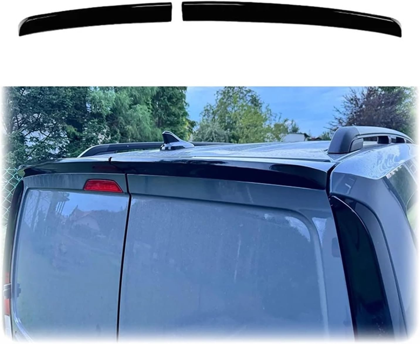 2Pcs/Lot ABS Spoiler Compatible For VW Caddy Mk5 Onward STX 2021+ Rear Wing Glossy Black Carbon Fiber Look Body Kit(Carbon Fiber Look)
