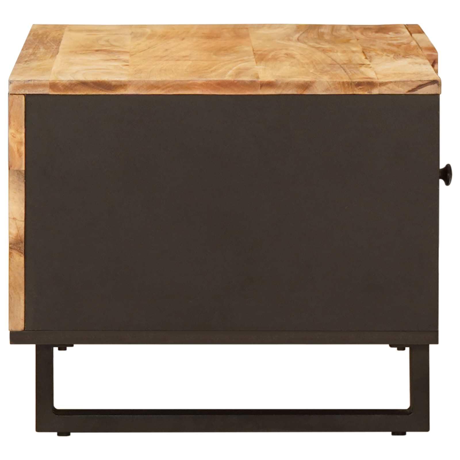 Hothingwell Stolik kawowy z litego drewna mango 80 x 50 x 40 cm brązowy | Prostokątna konstrukcja, ręcznie wykonana, łatwy montaż, prosta konserwacja, do salonu