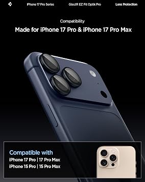 Spigen iPhone 17 Pro/Pro Max /16 Pro/Pro Max ile Uyumlu Kolay Kurulum Kamera Lens Camı Koruyucu GLAS.tR EZ Fit Optik Pro (2 Adet) Mavi - AGL07164 (Spigen TR Garantili)