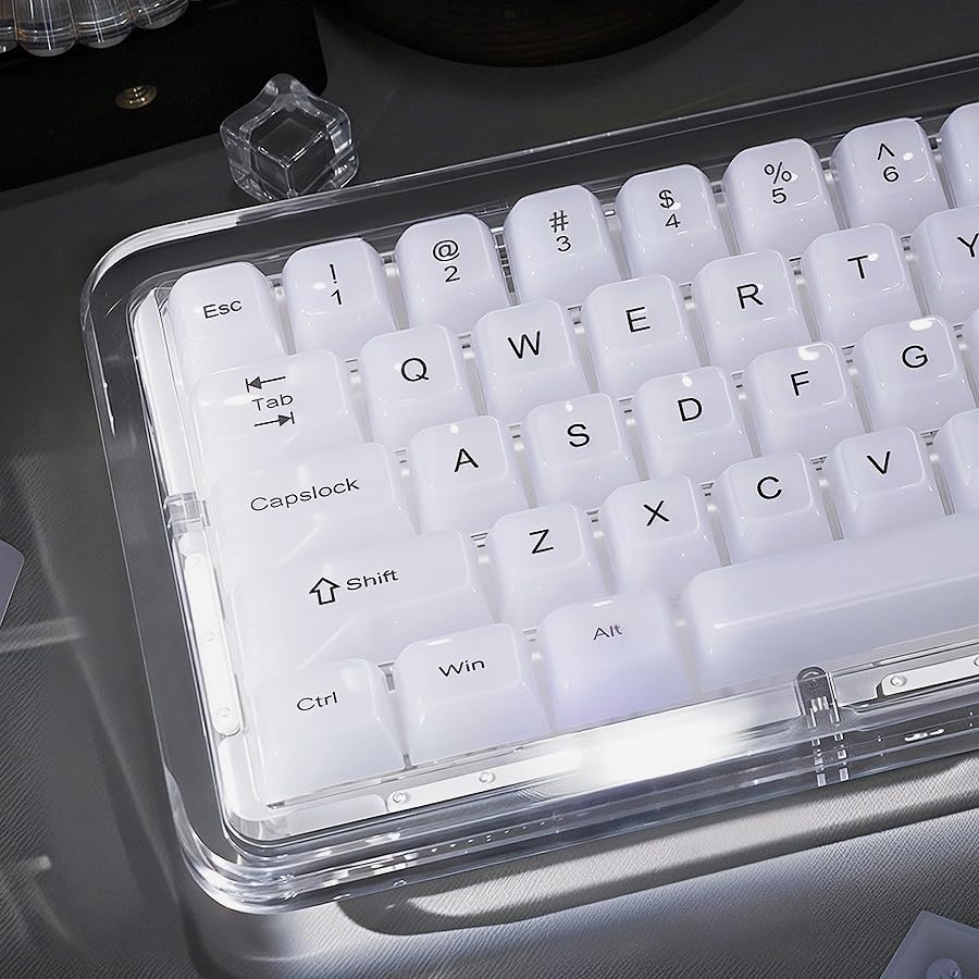 Amazon.com: Womier Keyboard Keycaps Jelly, Cute White Keycaps 60