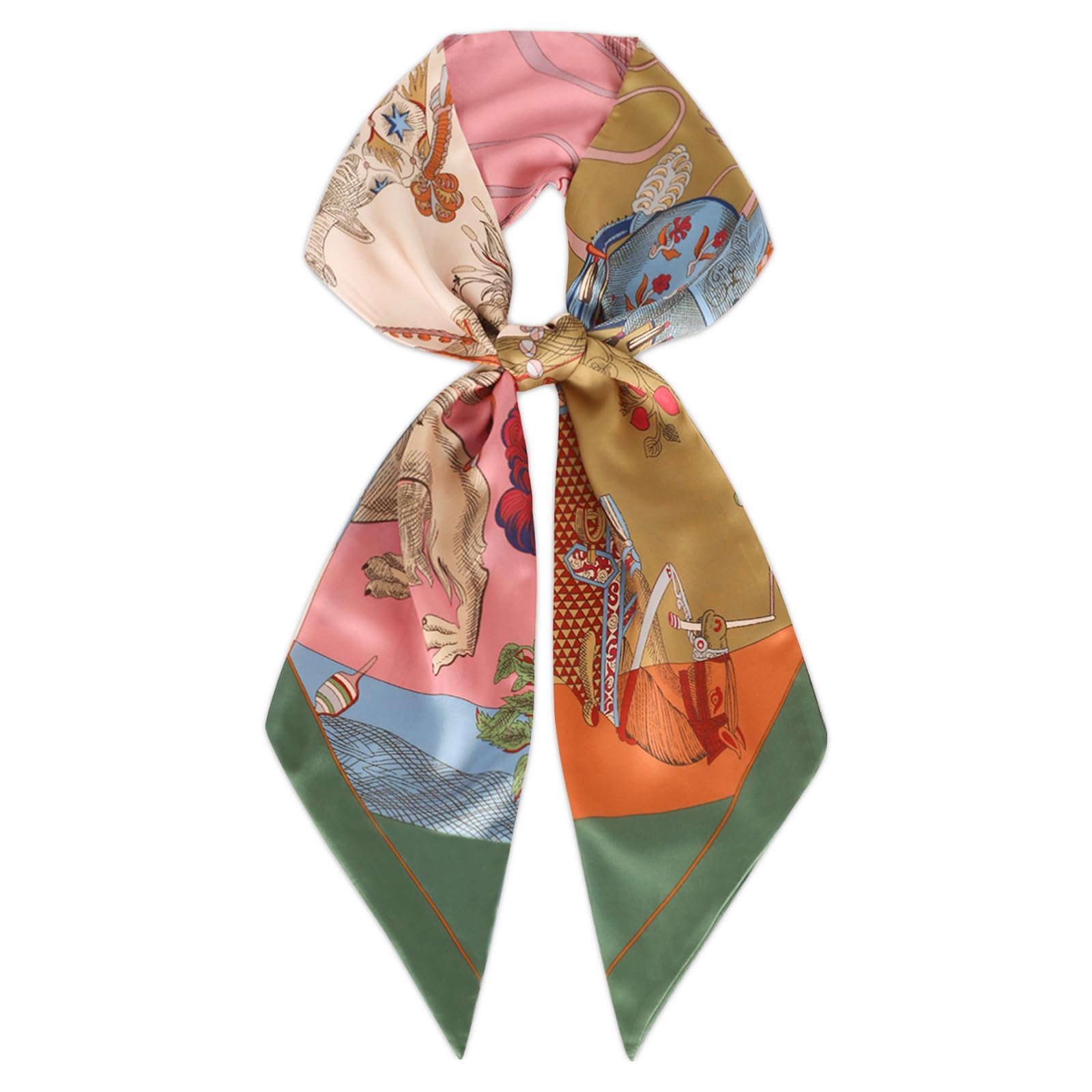 1-Piece Satin Scarf for Women, Faux Silk Long Narrow Scarf for Purse and Neck-picture-23