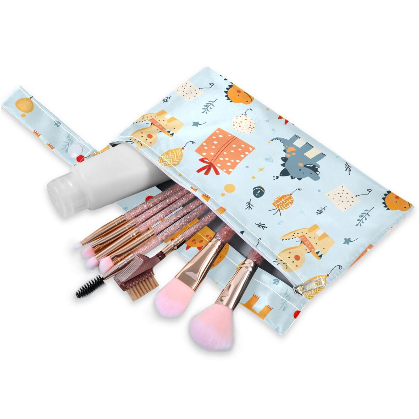 Coikll Wet Dry Bags for Cloth Diaper 2 Pack Waterproof Yoga Gym Bag for Swimsuit Wet Clothes Baby Items-?Cute Dinosaur?