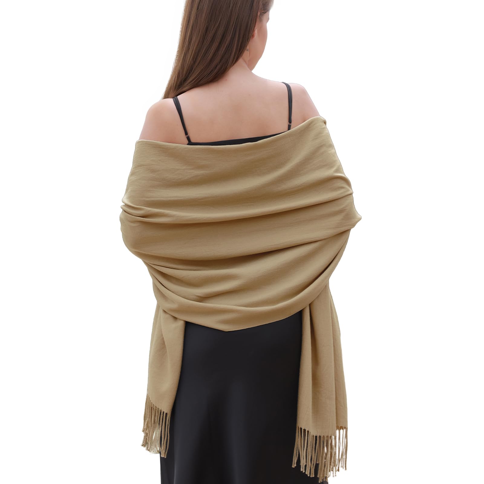 Elegante Effen Kleur Pashmina Sjaals en Wraps voor Vrouwen Bruiloft