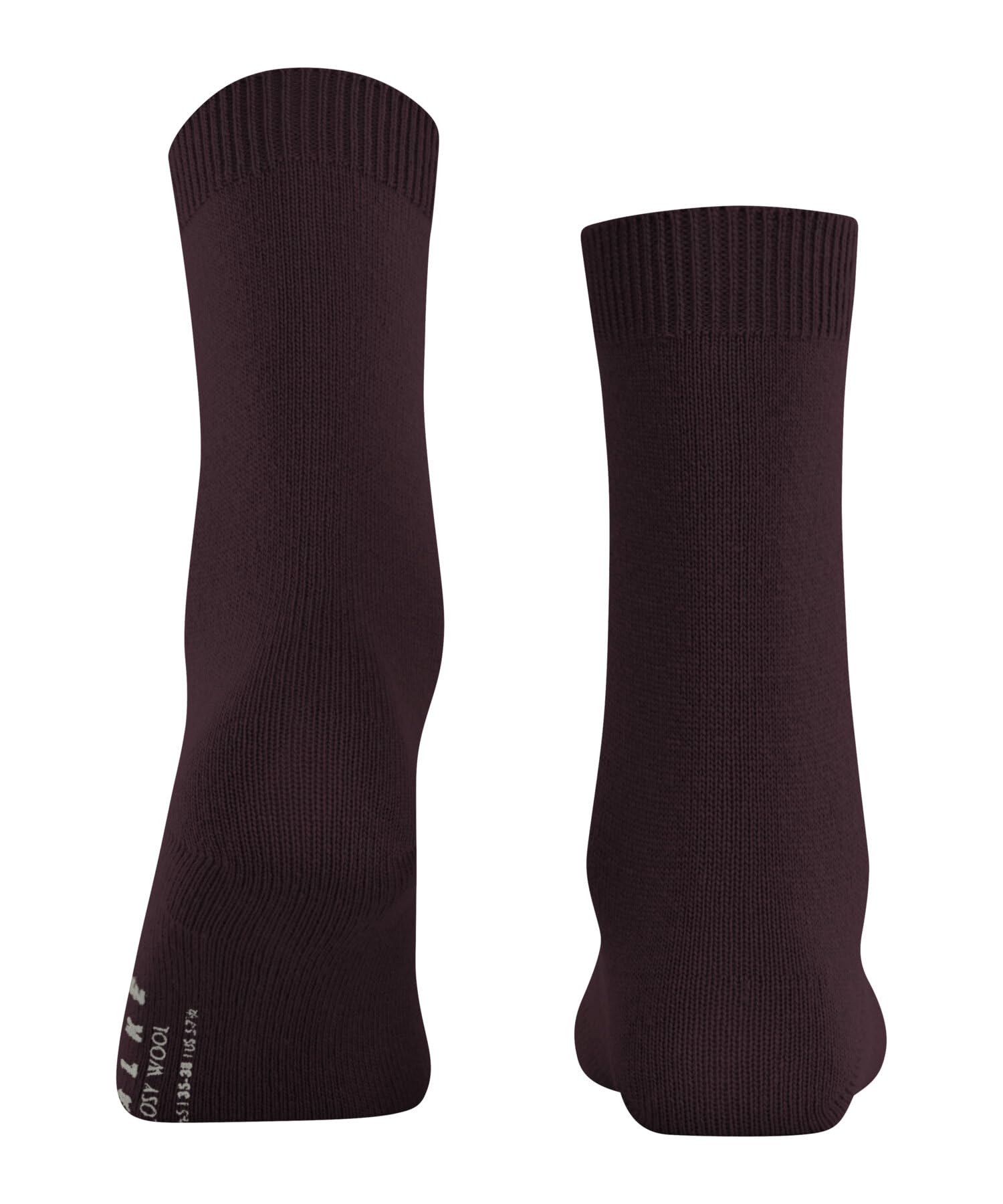 FALKE Kobiety Skarpety Cosy Wool W So wełna kaszmir jednokolorowe 1 Para, Czerwony Barolo 8596, 35-38