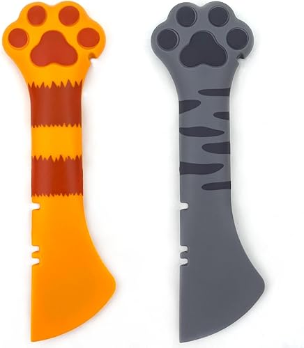 2 Pack Cuchara para Comida de Perro y Gato, Linda Cuchara Abrelatas de Silicona con Forma de Pata de Mascota para Comida Húmeda y Enlatada