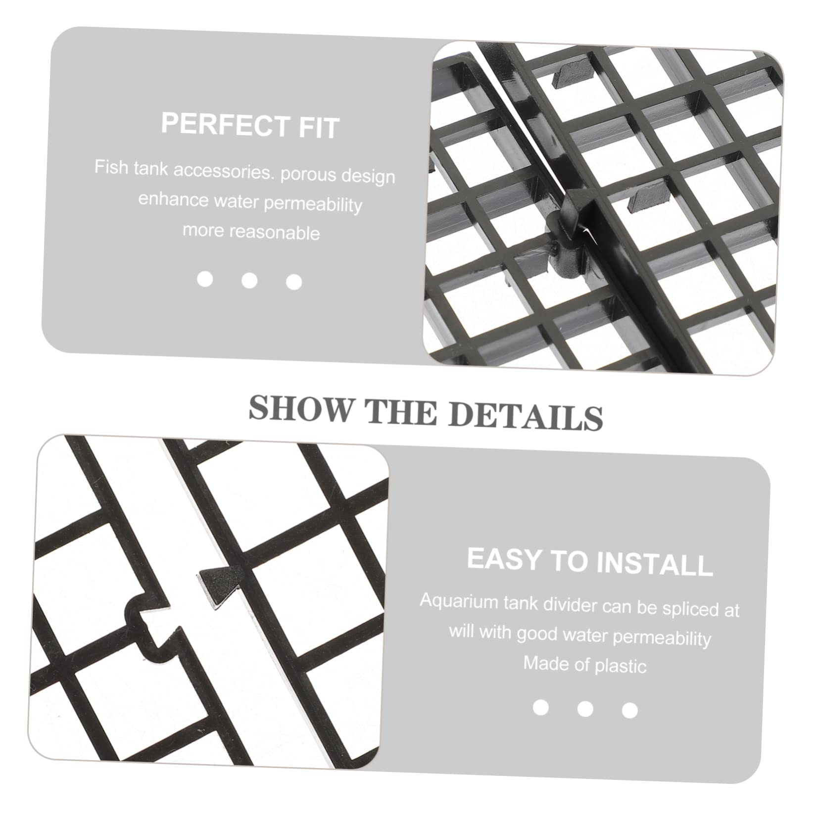 BESTonZON Plaques de Séparation pour Aquarium avec Ventouses Plaques de Filtration pour Fond de Bac Séparateurs Modulables pour Isolation et Protection des Poissons