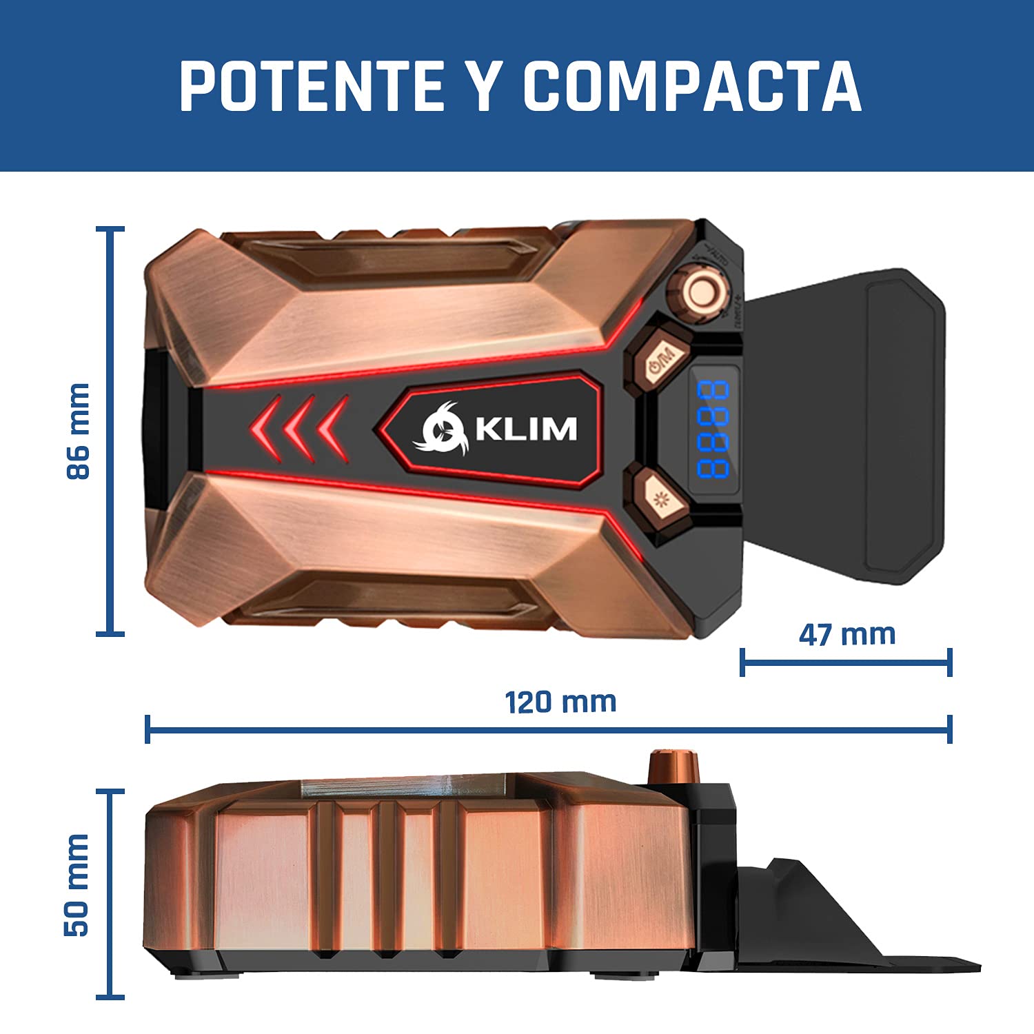 KLIM Cool + Base Refrigeradora Portatil en Metal - La Más Potente - USB con Aspiradora de Aire para Enfriamiento Inmediato - Refrigerador Portátil para el Recalentamiento [Nueva Versión 2022]
