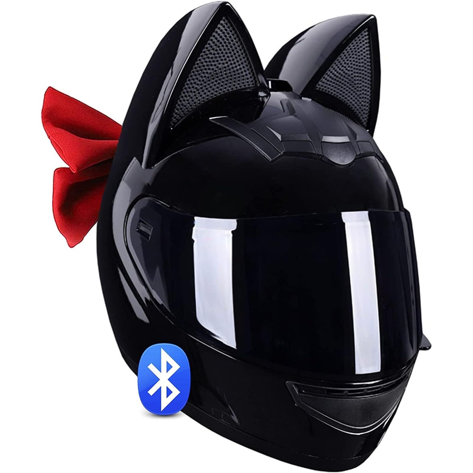 Amazon.co.jp: オートバイフルフェイスヘルメット猫耳ガール女性 DOT