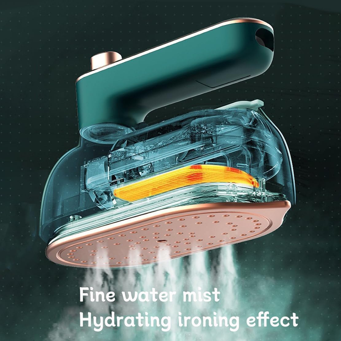 Mini Plancha De Vapor Portátil, Vaporizador De Mano para Prendas, Giratorio 180°, Micro Plancha De Vapor Profesional para El Hogar Y Los Viajes, Vaporizador De Viaje Compacto Green