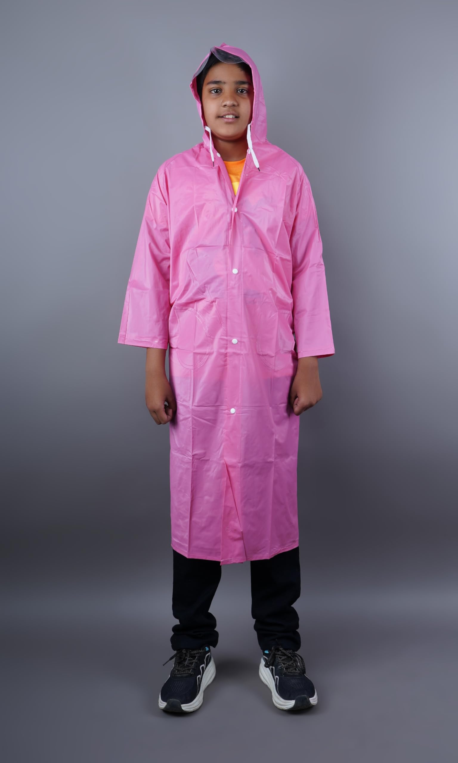 KETKAR Kids PVC Waterproof Long Raincoat School raincoat for kids Pack of 01_Pink,7-8 Years - Image 8 thumbnail