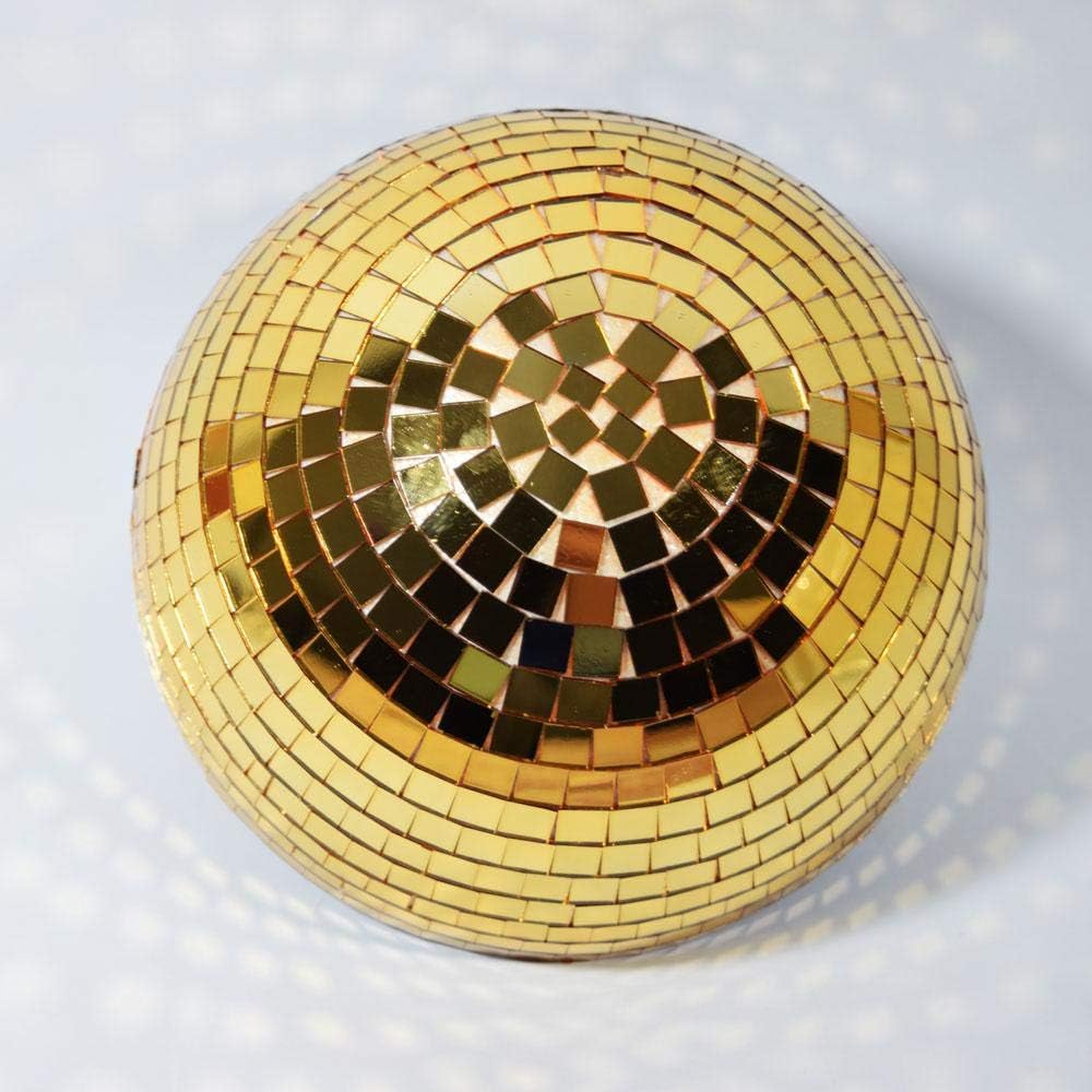Fantado Paperlanternstore.com 12 Inch Gold Half Dome Disco Mirror Ball for Dance Party