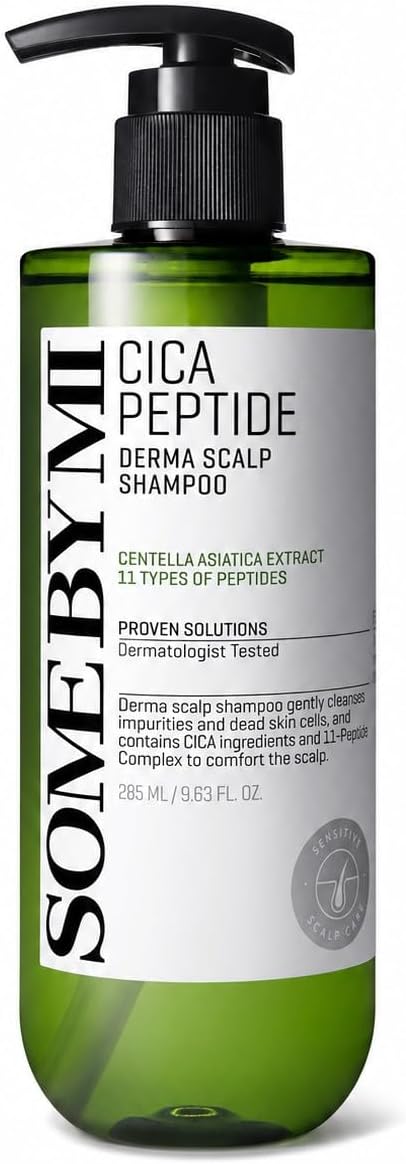 Cica Peptide Derma Scalp Shampoo 9.63 fl oz โ Strengthening Shampoo for Thinning Hair & Sensitive Scalp โ Hydrating, Soothing Korean Haircare