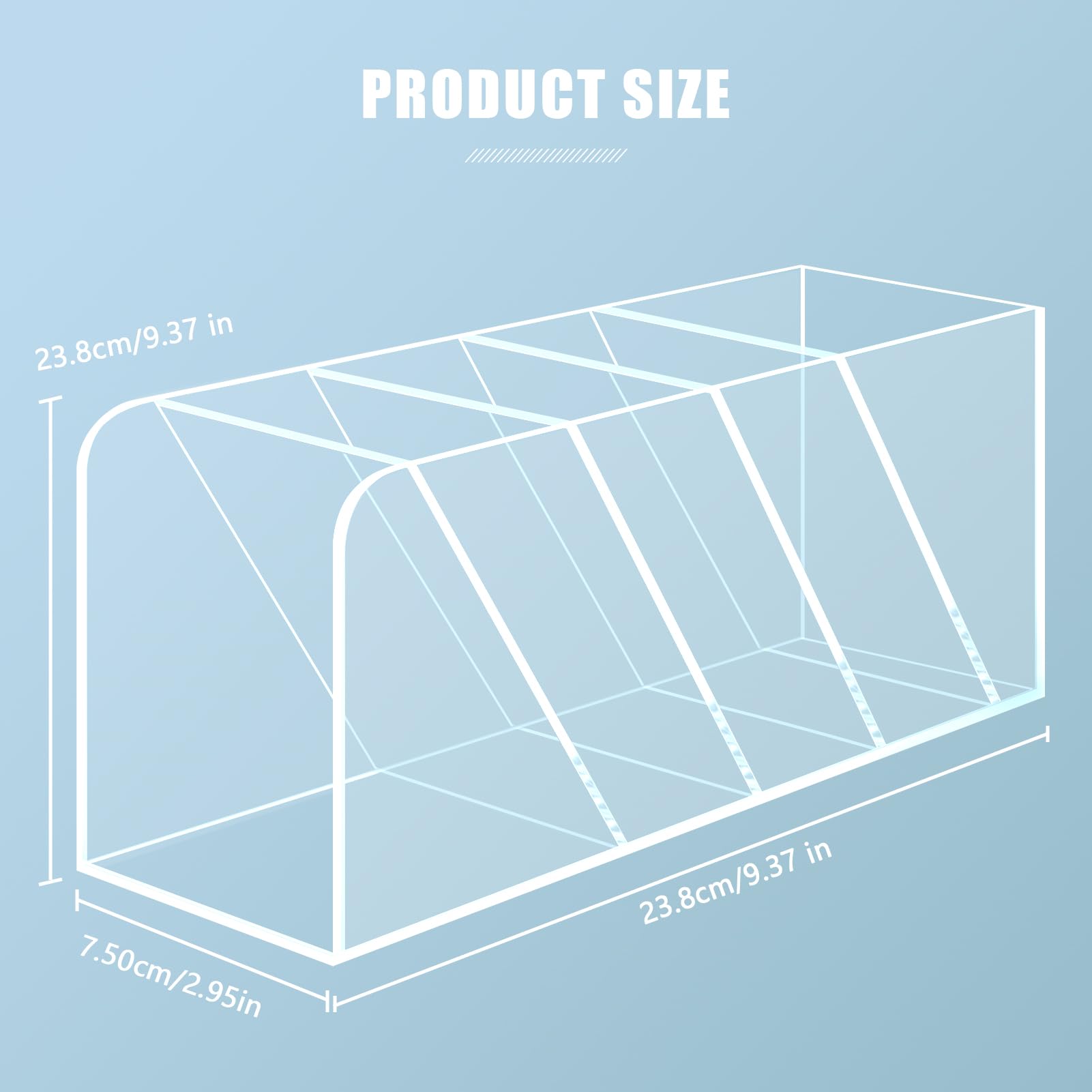 Uquelic Acrylic Pencil Holder, 5 Compartments Clear Pen Pot - Image 4