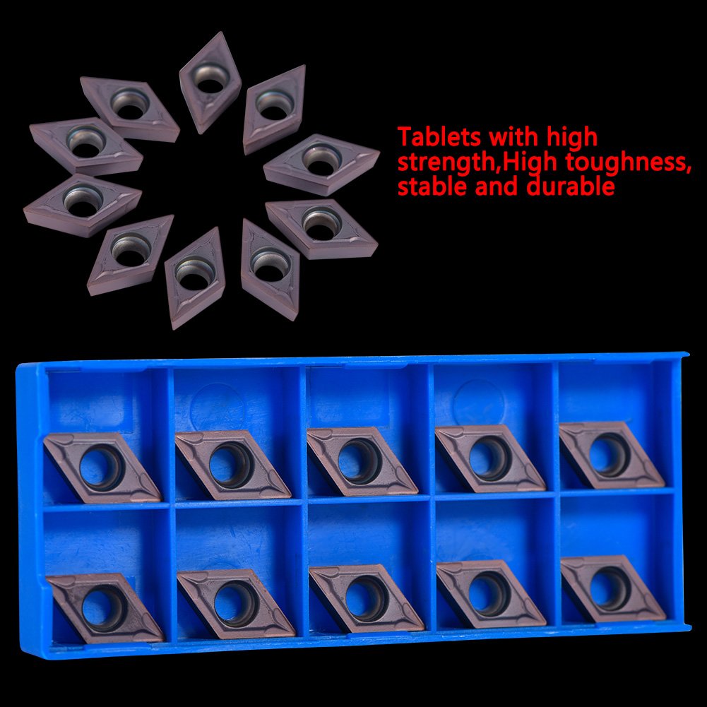 10 piezas Fresas CNC cuchilla de carburo, DCMT11T304 VP15TF Insertos de carburo roscado externo con estuche para Metal