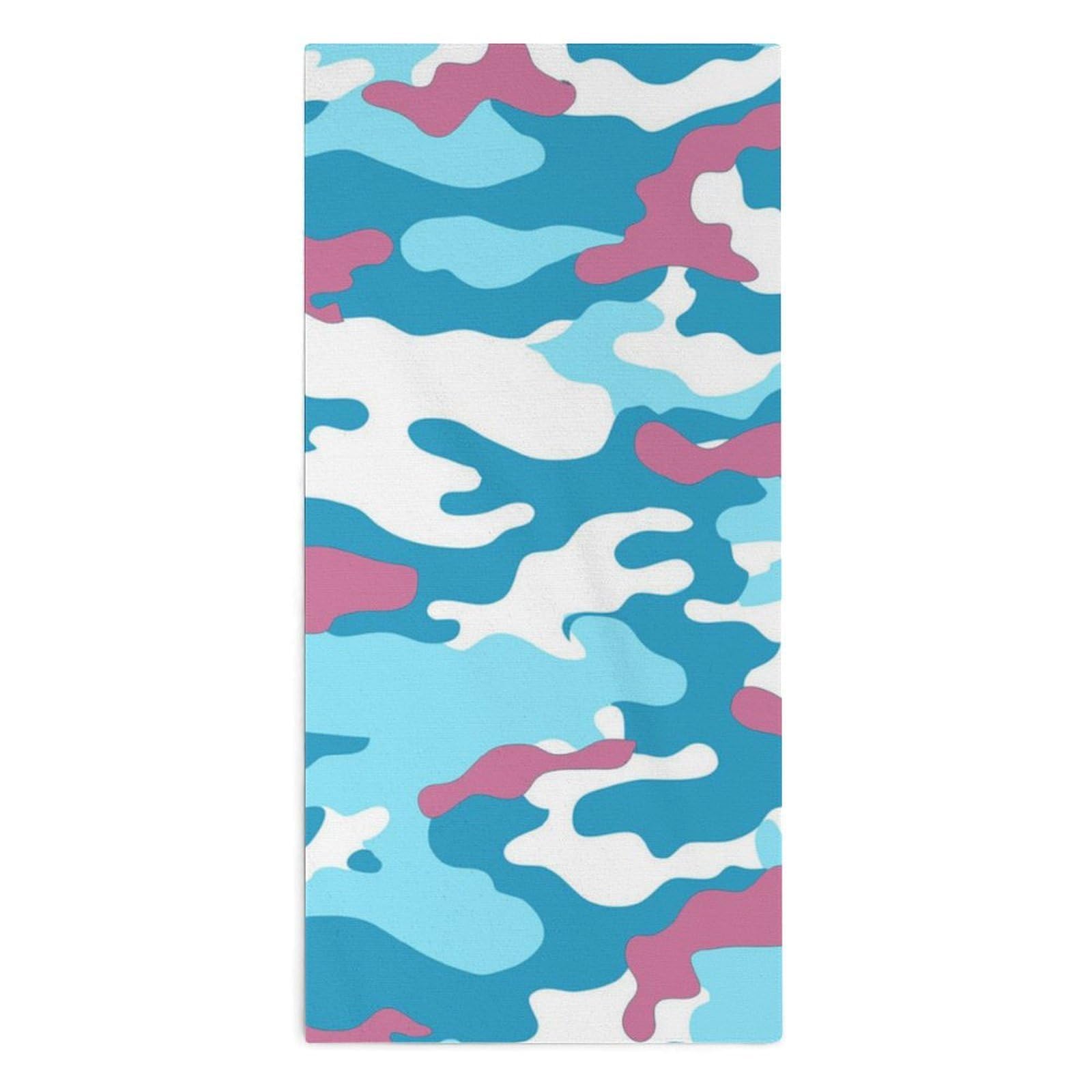 NCLQVJXZKHW Pink And Blue Camouflage Hand Towels Soft Face Towel Gym Bathroom Travel Hotel 13"x28"