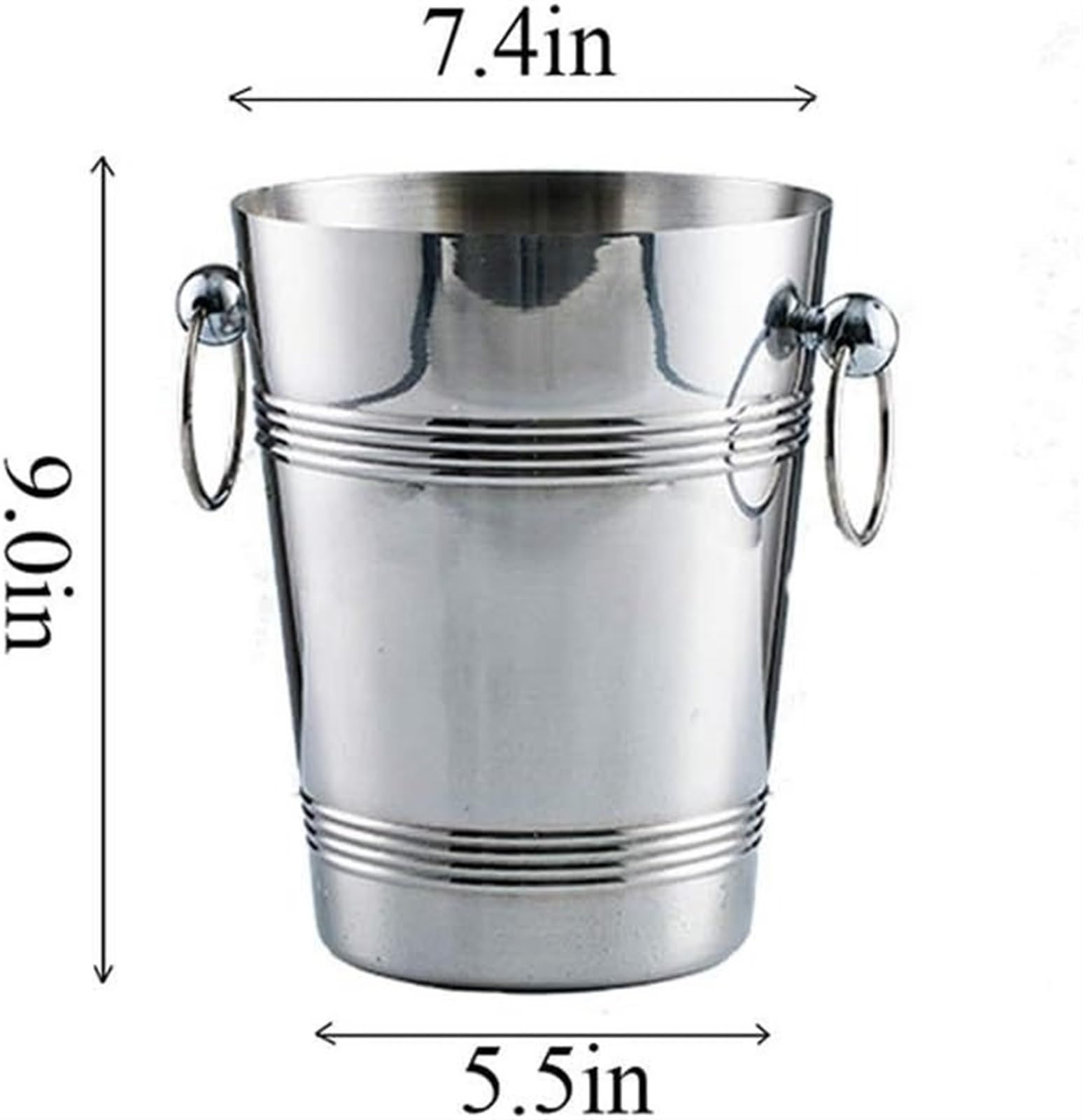 Cubo de hielo de gran volumen, enfriador portátil de acero inoxidable con asa, recipiente de hielo inastillable para fiestas, eventos al aire libre y reuniones de jardín