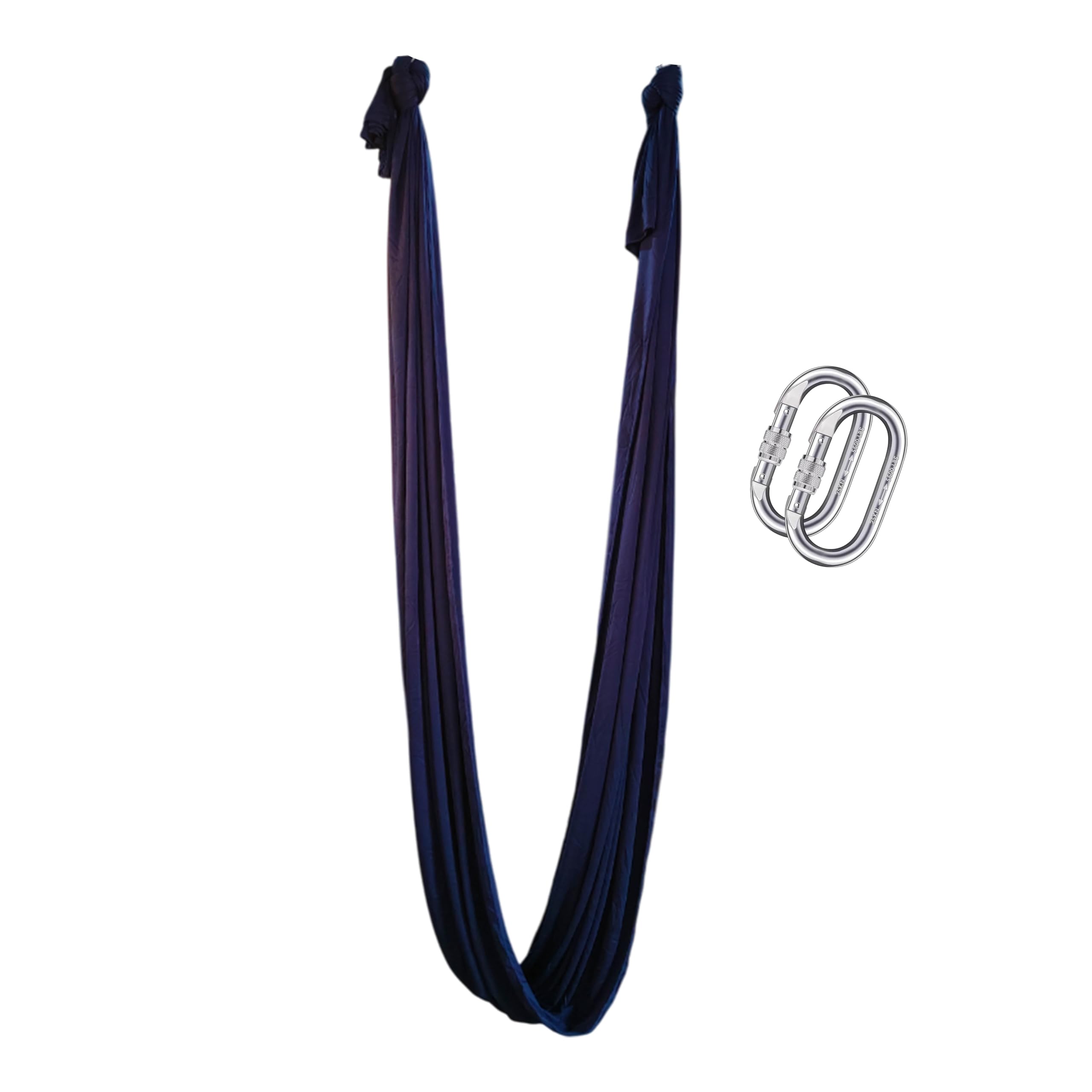 Streetup India® Lycra Fabric Aerial Swing/Yoga Hamock With 20 Feet Long Fabric With Carabiner Neavy Blue-image-15