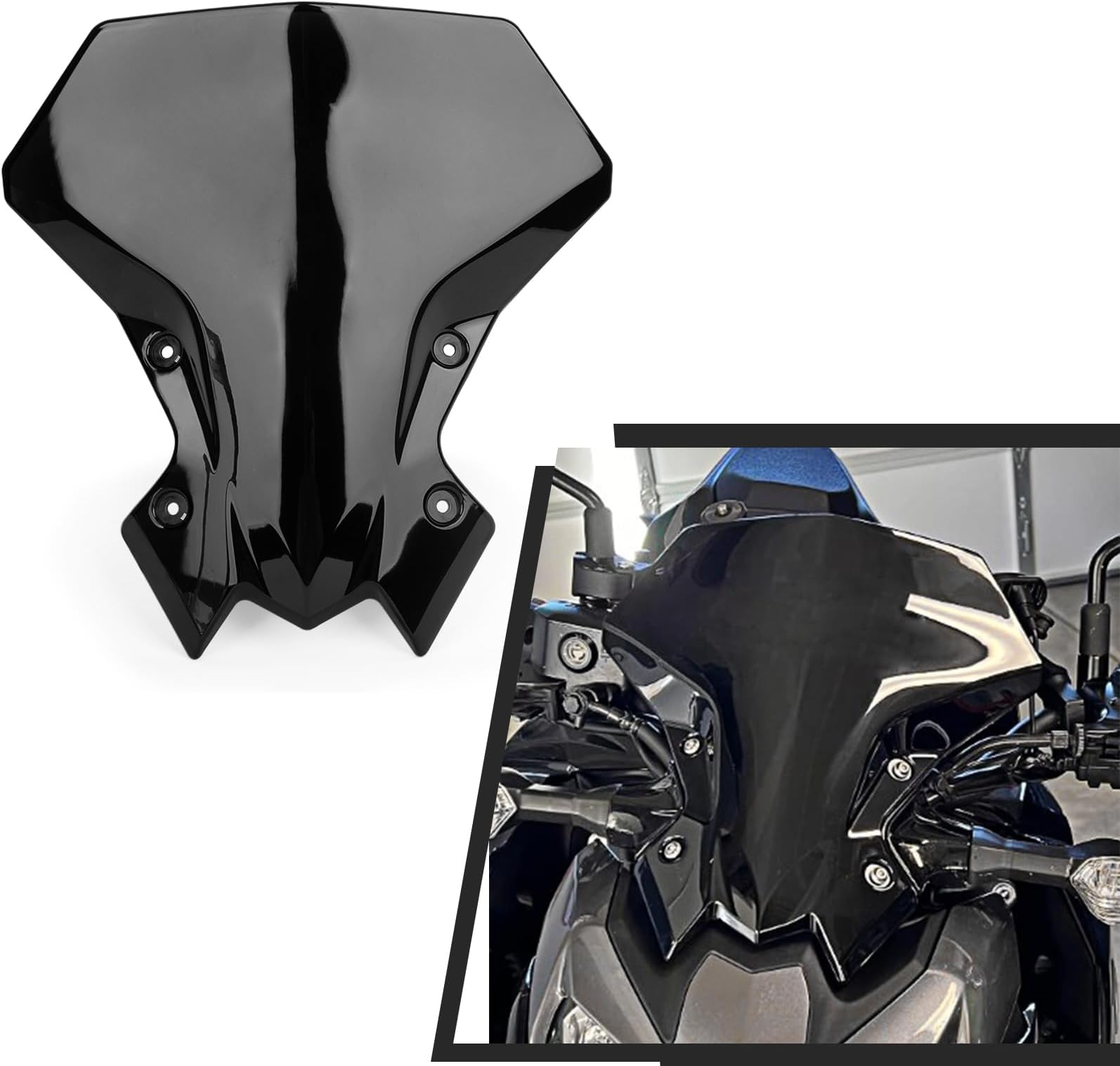 PSLER Windshield for Z900 2021-2023 - Windshield Windscreen Baffle Air Wind Deflector Front Flyscreen for Z900 Z 900 2020-2023 Z650 2021-2023,Black