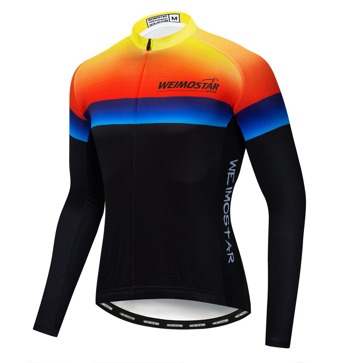 Ciclismo Maglie Uomini Autunno Bicicletta Abbigliamento Manica Lunga MTB Jersey Traspirante Ciclismo Sportswear - arancione - XXL petto 116/122 cm