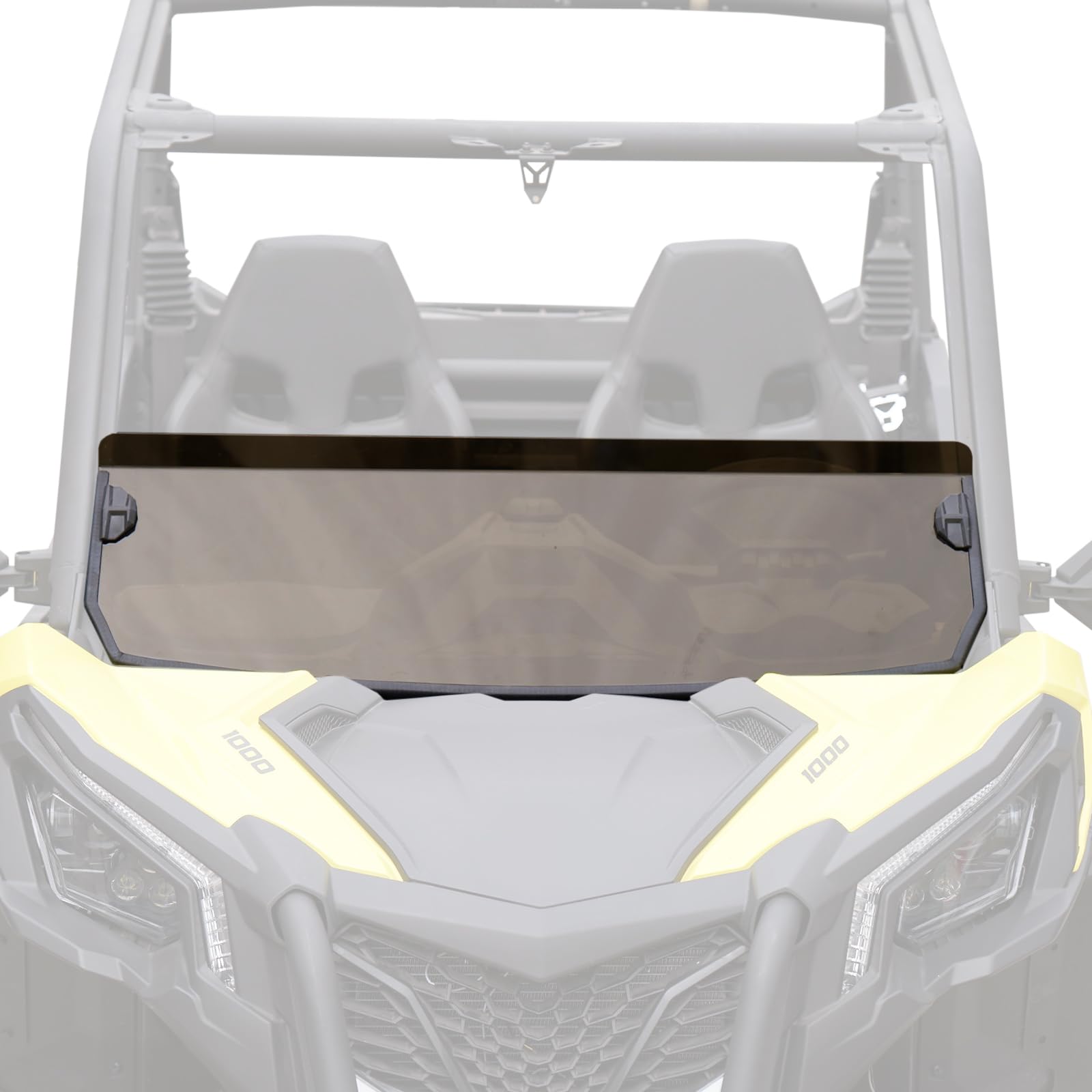 KIWI MASTER Tinted Half Windshield for 2021-2025 Can-Am Commander, 2018-2025 Can-Am Maverick Sport/Trail Accessories Hard Coat Poly Front Window Heavy Duty Polycarbonate Scratch Resistant Dark Tint