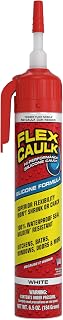 FlexSealProducts Flex Caulk Silicone Sealant - Waterproof, Flexible, No Gun Needed, Indoor/Outdoor Use, White 6.5oz
