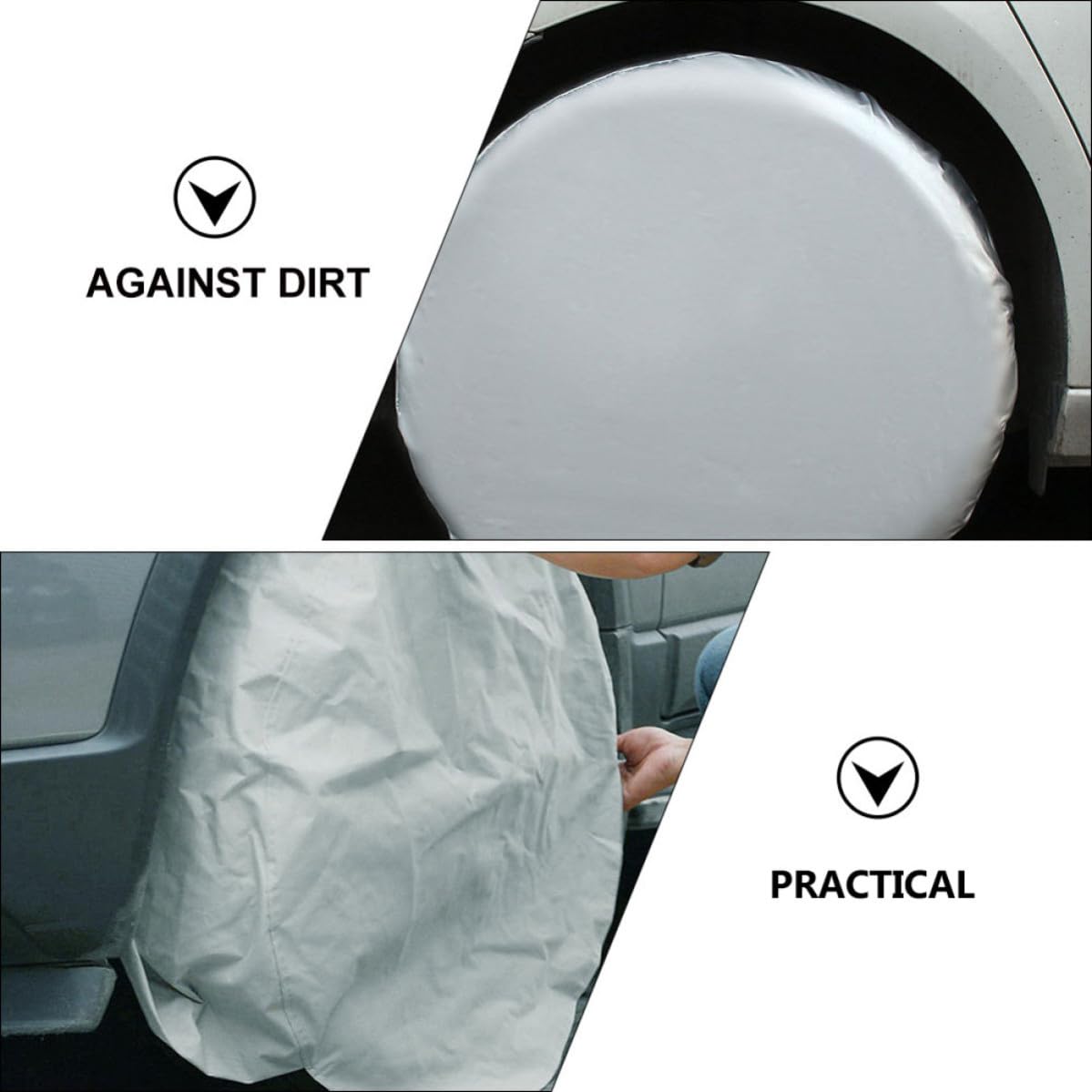 YARNOW Cubierta de neumático para Coche, Funda Protectora para Rueda de Repuesto, 4 Piezas, Impermeable, protección Solar, para neumáticos de Nieve