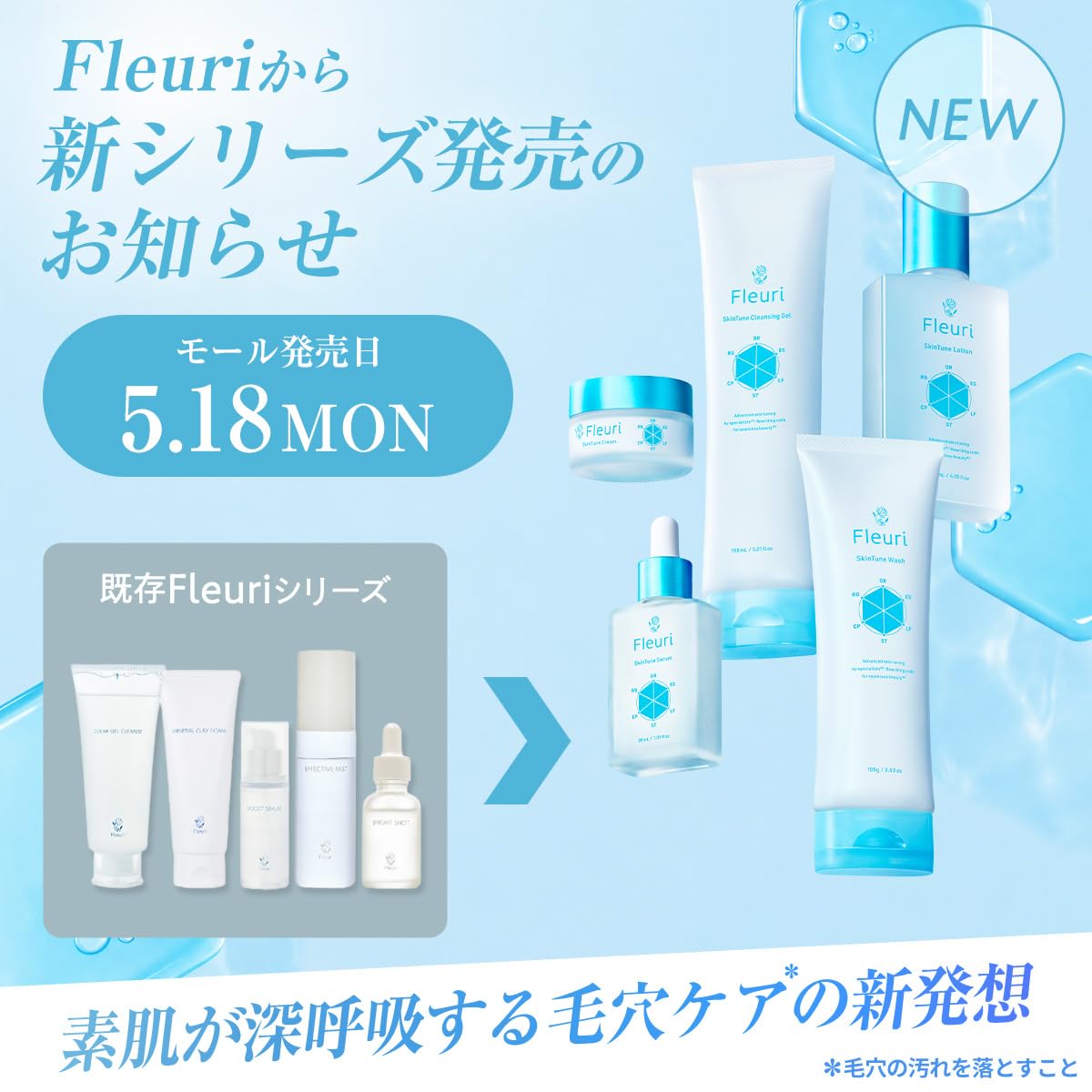 新品　フルリ　クリアゲルクレンズ3本 Fleuri（フルリ） 公式 クリアゲルクレンズ 150g (3本) クレンジング