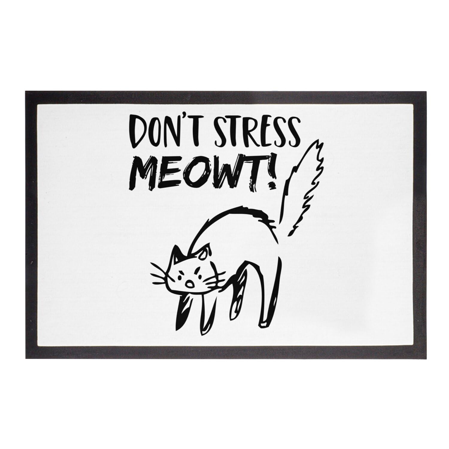 Paillasson Blanc Chat Animaux Tapis d'Entrée Humour 75x50