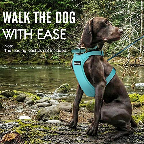 Pawaboo Dog Safety Vest Harness, Pet Car Harness Vehicle Seat Belt With Adjustable Strap And Buckle Clip, Easy Control For Driving Traveling Safety For Small Medium Dogs Cats, Medium, Blue #TOP6