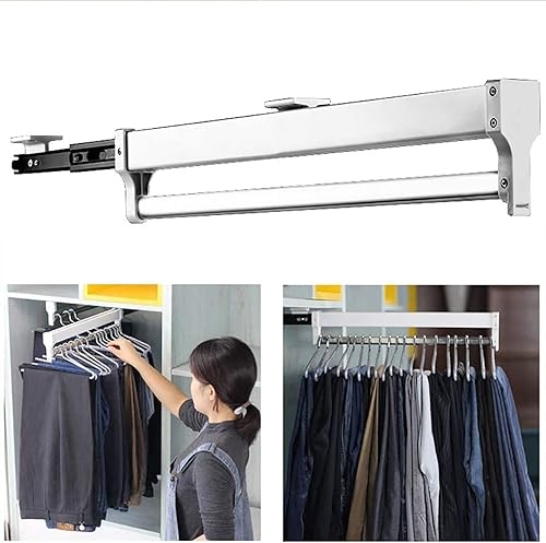 Organizador de armario para pantalones y abrigos, organizador de ropa ajustable, organizador de armario de acero inoxidable, estante de