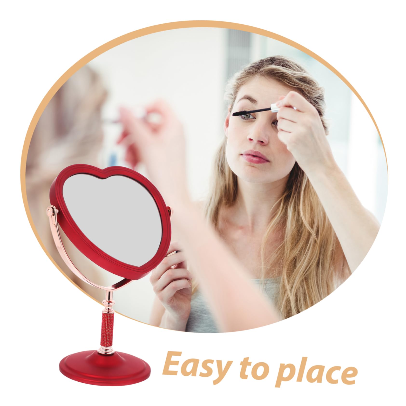 5stücke Makeup Spiegel Für Tisch Herzform Kosmetik Spiegel Für Hochzeiten Tragbarer Eitelkeitsspiegel Für Damen Für Schlafzimmer Und Schminktisch