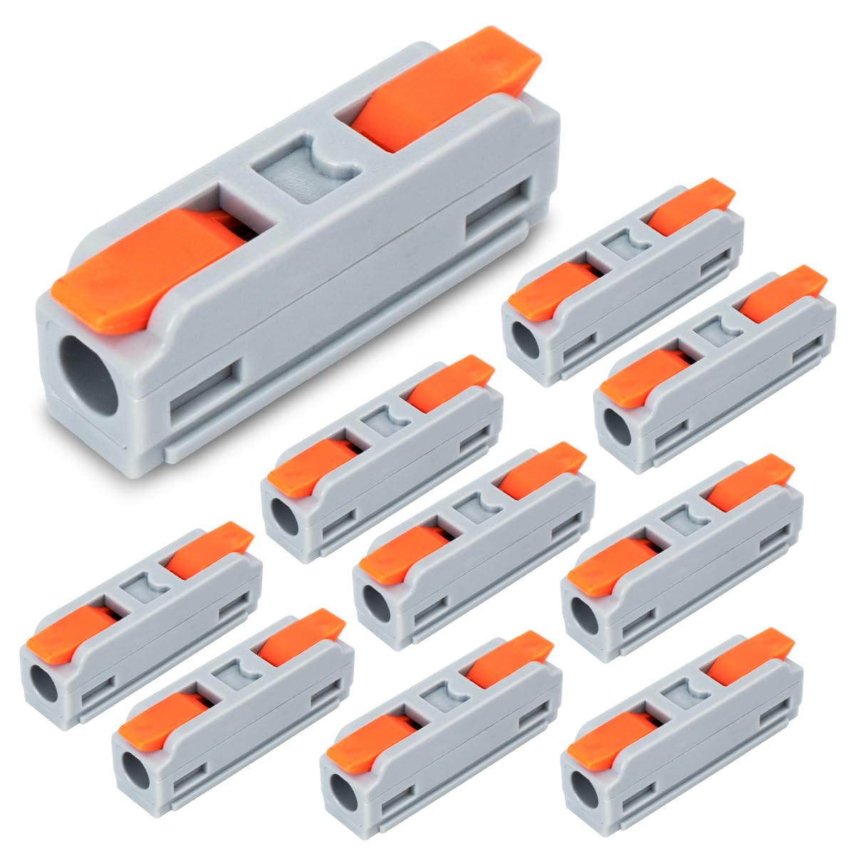 Innfeeltech 10 Stück Verbindungsklemme, 1 In 1 Out Verbindungsklemme, mit Hebel, Kabelverbinder mit 0,2-4 mm² Leiter Klemme für DIY-Projekte