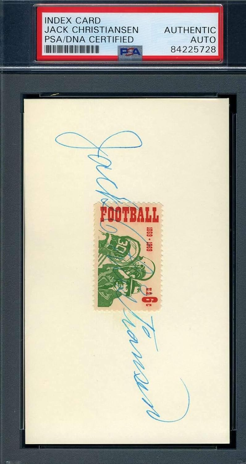 Jack Christiansen PSA DNA Autograph Hand Signed 3x5 1969 USPS Football Stamp Index Card