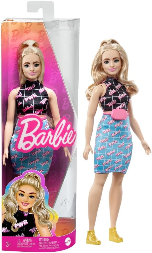 Barbie Doll, Curvy Blonde in Girl Power Outfit, Fashionistas