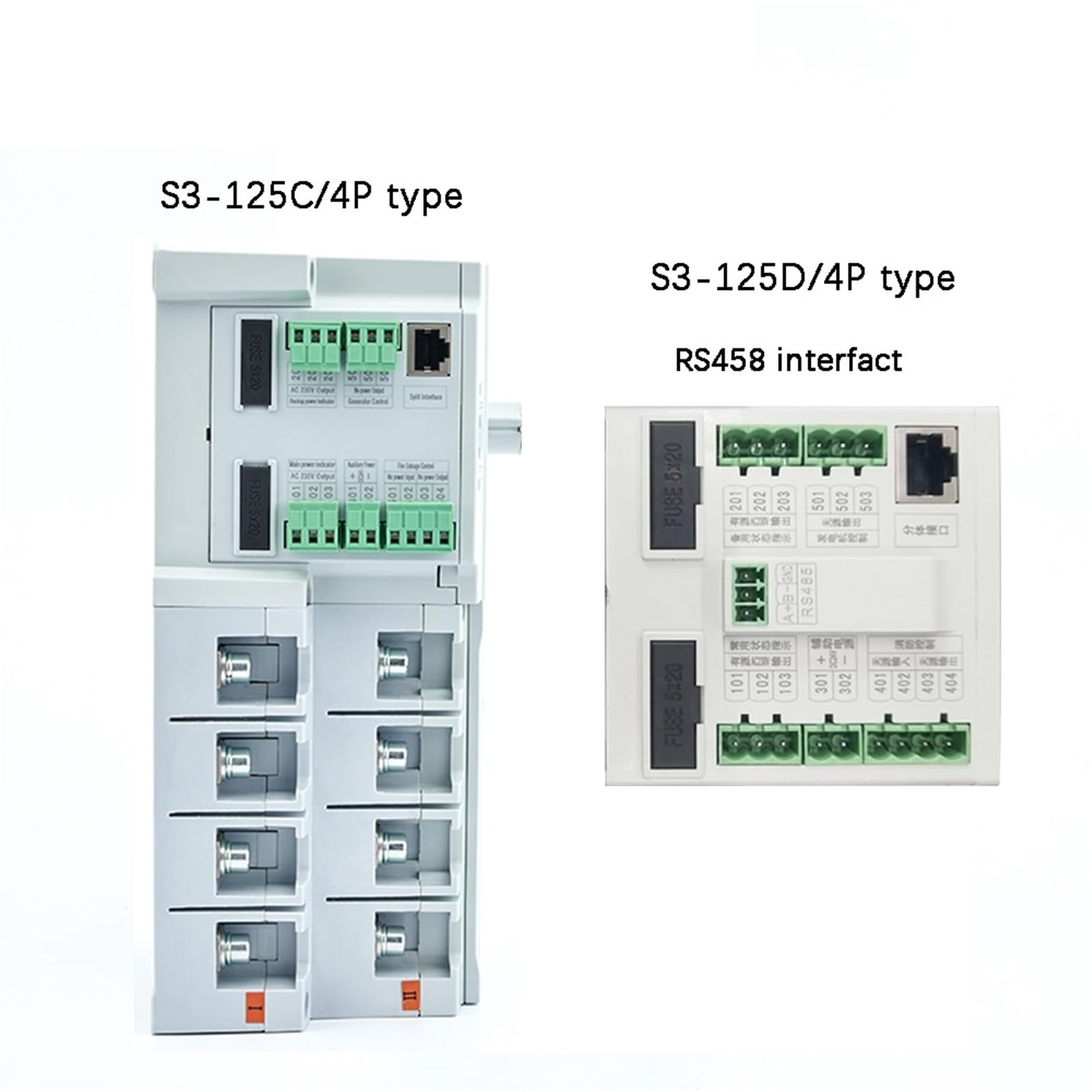 Automatyczny przełącznik transferu ATS Podwójna moc 63A 100A 125A Części generatora Diesla Elektryczny przełącznik sterowania S3-125D/4P RS485(125C i akcesoria)