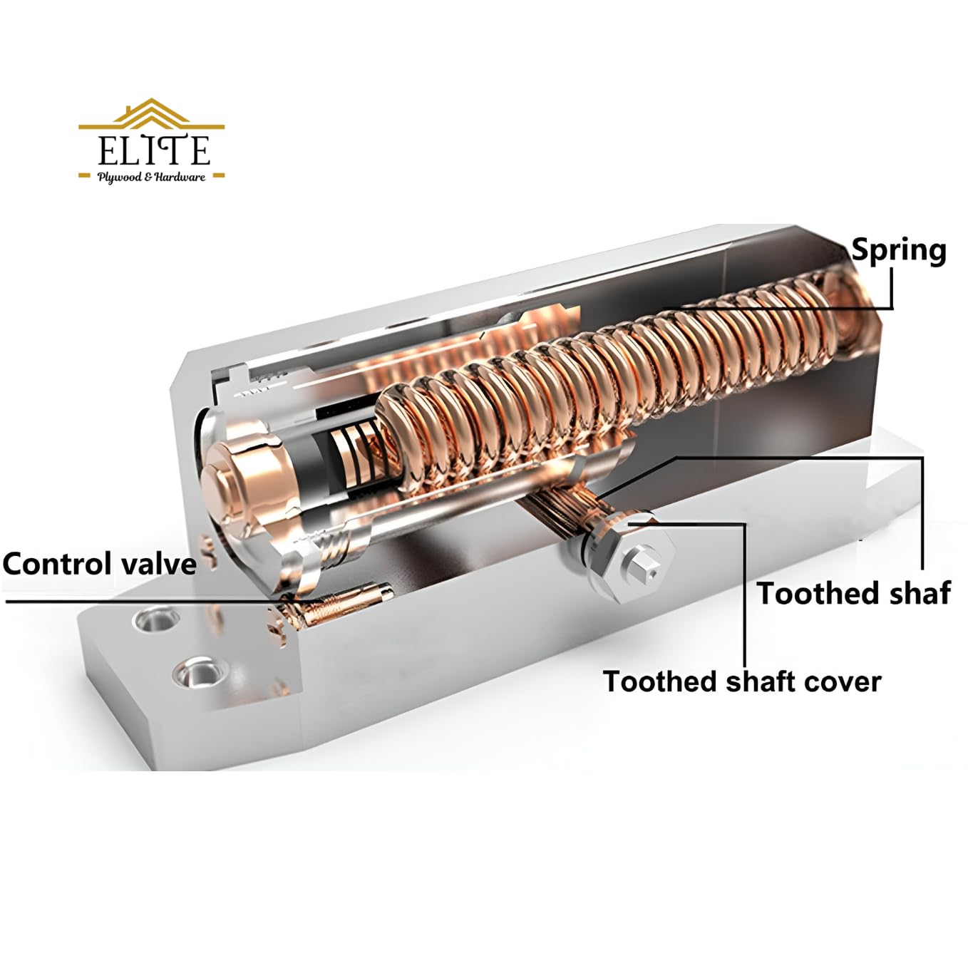 Elite Automatic Hydraulic Double Speed Door Closer Premium Heavy Duty for Residential/Commercial Purpose with Fitting Set (Silver). Weight Capacity: 30kg- 70kg 2