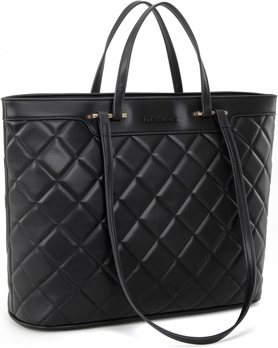 Montana West Quilted Tote Bag for Women Large Shoulder Bag Fashion Handbags with Top Zipper - Image 4