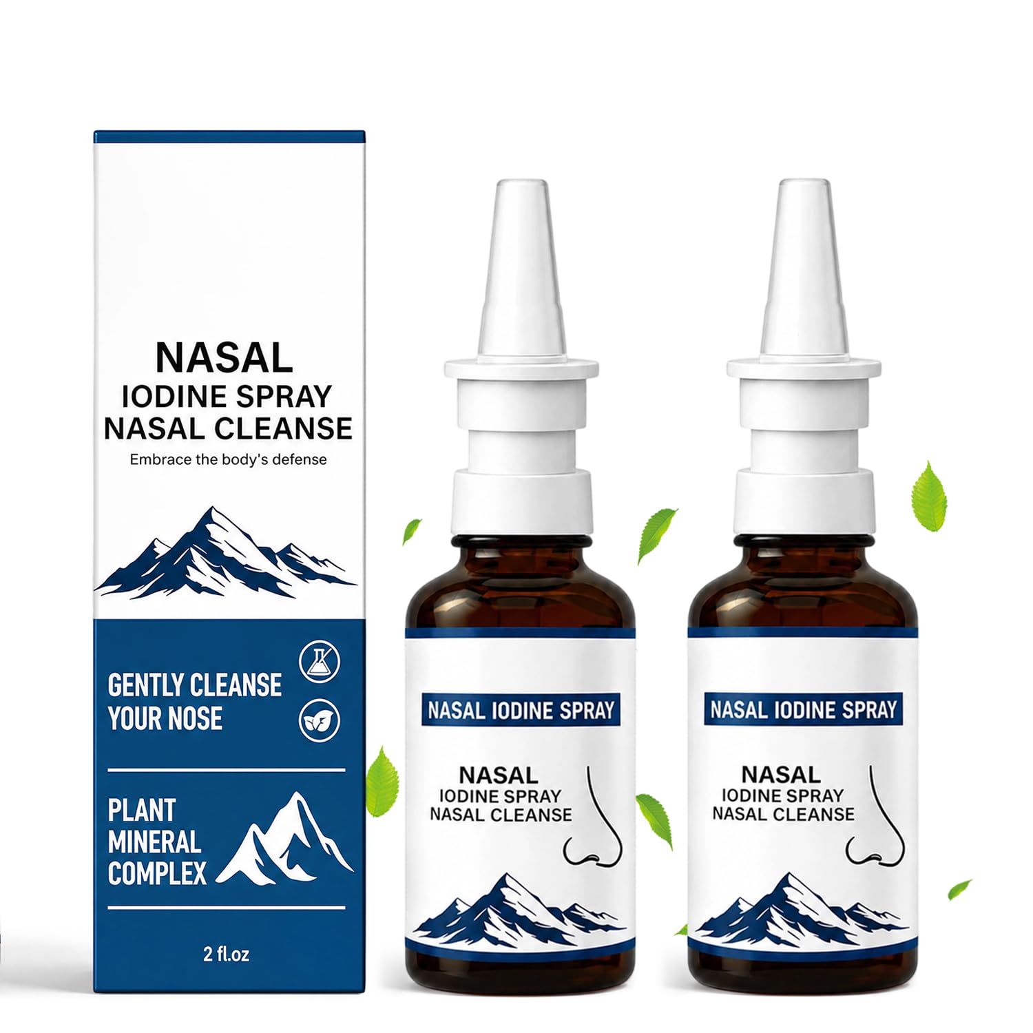2Pcs Iodine Nasal Spray, Daily Nasal Cleanse,Fine Mist Non-Medicated Nasal Spray - 150+ Uses per Bottle for Dry Air, Travel & Daily Use (Style 4) — Amazon image 11