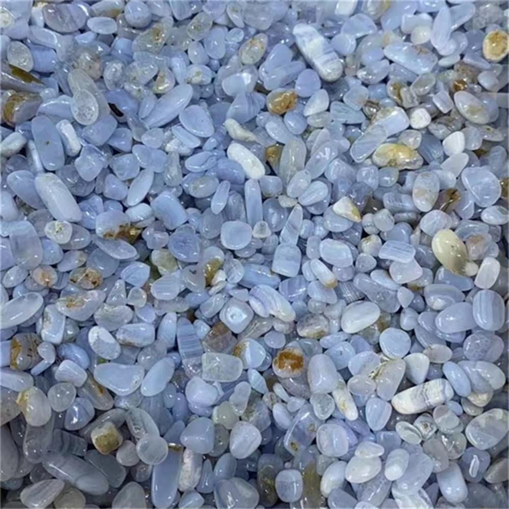 Haussammlung Natürliche Magie, natürlicher Blauer Spitzen-Achat, Edelstein, Kristalle, Steine, Splitter, Kies, Trommelstein for Fengshui(Size:Approx 5-8mm)