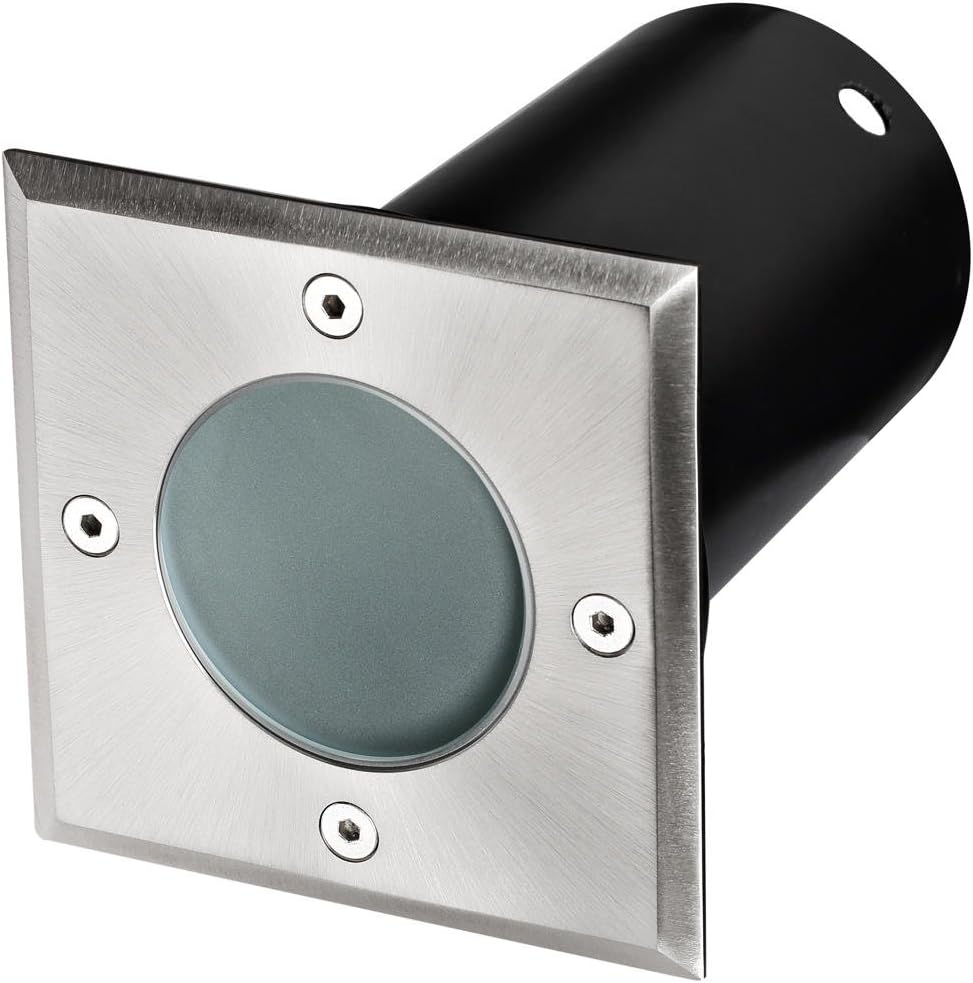 Built-in LED Ground Spotlight LED Recessed Floor Light Calypso Frosted Glass – 5T Driven – Square – 230 V/GU10 Modern 5 Watt 400 Lumen Kaltweiss [Energy Class A+]