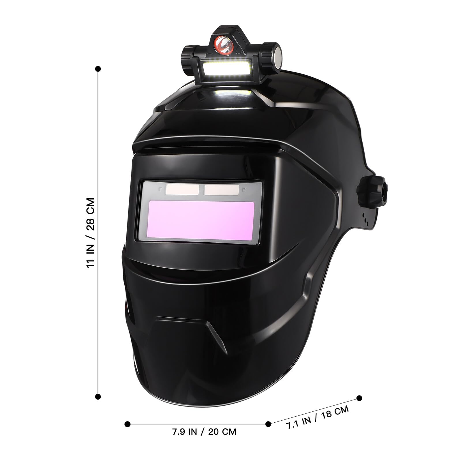 Maschera Protettiva per Saldatura Oscuramento Automatico Livello 8, Schermo di Visualizzazione Grande, Materiale Pp Leggero, Regolazione Ingranaggio, Adatta per Saldatura e Taglio