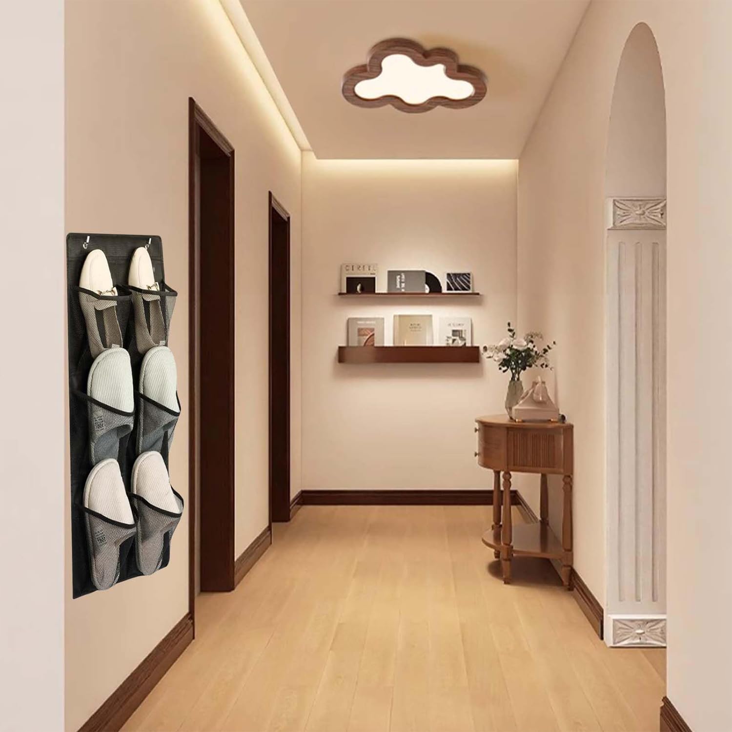 2 Pezzi Shoe Storage Organizer con Gancio, Scarpiera Sopra la Porta, Portascarpe da Appendere Camper, Organizer per Scarpe, Scarpiera da Appendere Sopra la Porta per Cucina,Camera da Letto (Nero)